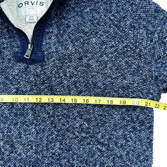 Blue Orvis Men's Brighton Classic Collection Quarter Zip Sweater Fleece * Sz M - Picture 3 of 6
